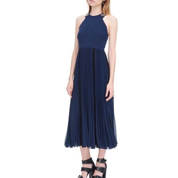 New Rebecca Taylor Sleeveless Pleated Embellished - Picture 2 of 12